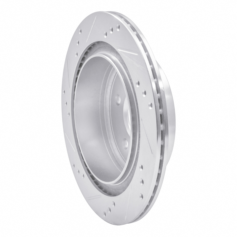 Infiniti M45 Brake Rotor (1) - Rear Right - R1 Concepts - Drilled & Slotted - Silver - `02-`06